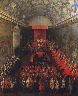 Peter Tillemans Queen Anne addressing the House of Lords oil painting picture
